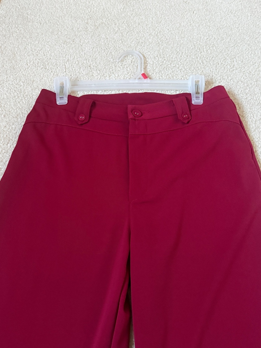 High-Rise Wide Leg Trousers in Burgundy